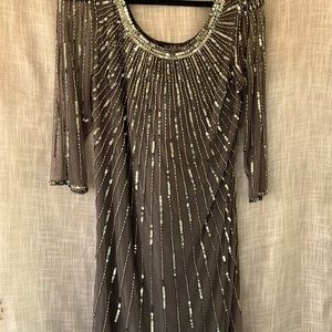 Exquisite gray sequin dress
